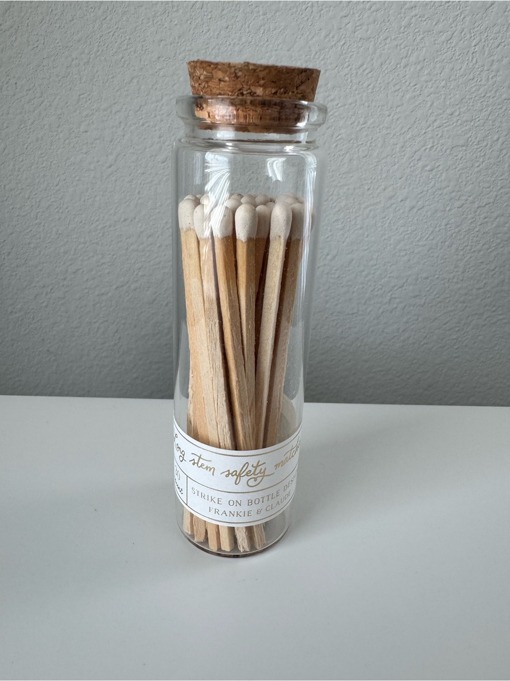NEW - Long Stem Bottle Strike Matches - White Tips